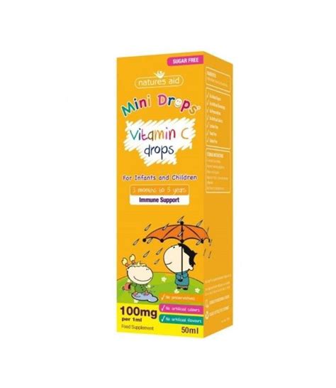 Natures Aid Vitamin C Drops 50ml 3 Months To 5 Years Fine Fettle Foods