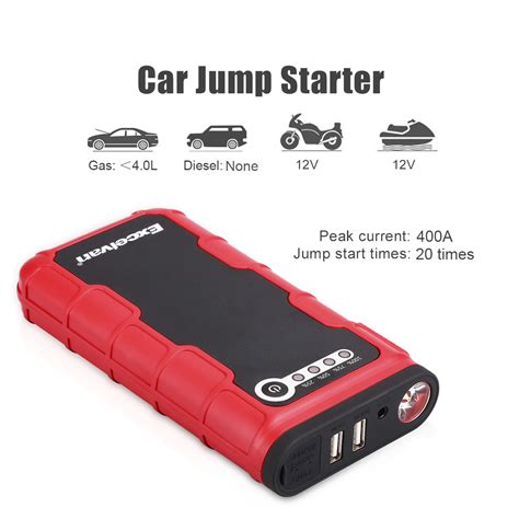 Line up the cars so the jumper cables will reach both batteries. Portable Car Jump Starter Battery Charger Booster Power ...