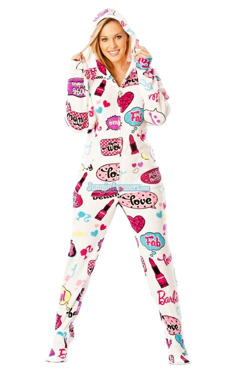 We have the widest variety of fun prints, styles, fabrics, colors and options! It's a Barbie world Footed Pajamas