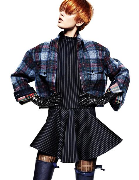 Frida Gustavsson Gets Animated In Plaid For Greg Kadel In Vogue China