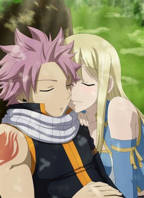 Natsu And Lucy Sleeping In Front Of A Tree Fairy Tail Pictures Fairy