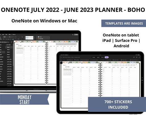 This Is A Onenote Digital Planner Dated From July 2022 To June 2023 In