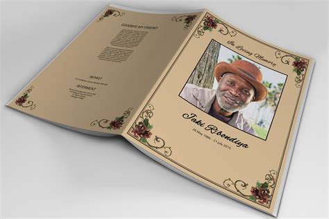 8 Page Funeral Booklet Template V510 Creative Brochure Templates