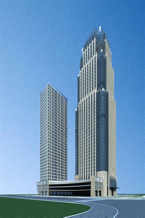 现代超高层商业综合楼3dmax 模型下载 光辉城市