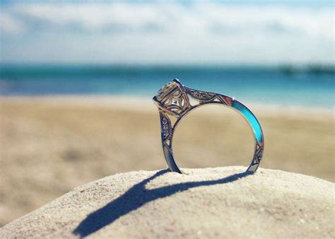 Beautiful Shot Of The Ring On A Beach And That Ring Is Awesome Beautiful Beach Wedding