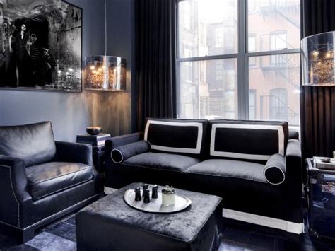 Black And Gray Contemporary Apartment Living Room Hgtv
