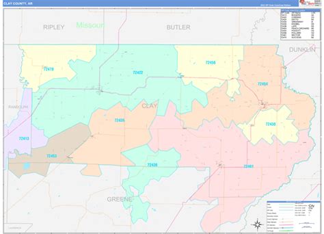 Wall Maps Of Clay County Arkansas
