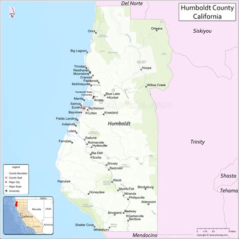 Humboldt County Map California Cities In Humboldt Country Places To