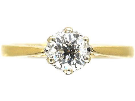18ct Gold And Half Carat Diamond Solitaire Ring 645n The Antique