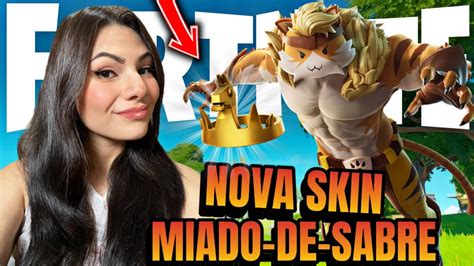 NOVA SKIN MIADO DE SABRE CHEGANDO NO FORTNITE LIVE DE FORTNITE JOGANDO