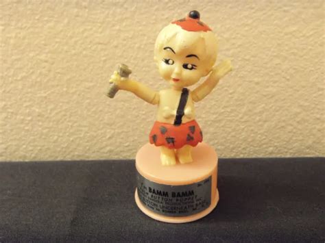 Vintage 1970s Flintstones Hanna Barbera Push Puppet Toy Bamm Bamm 15