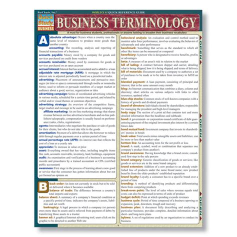 Business Terminology Study Guide