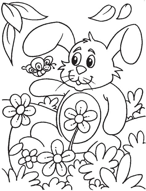 Spring Rabbit Coloring Pages