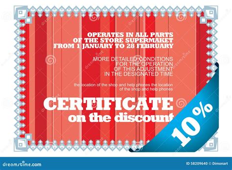 Linear Certificate On The Discount Stock Illustration Illustration Of
