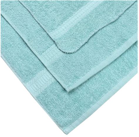 Mainstays Solid 18 Piece 100 Cotton Bath Towel Set Aqua New Ebay