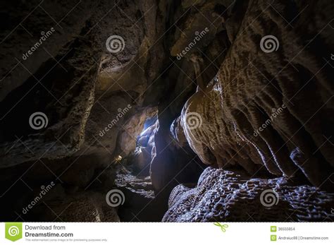 Cave With Beautiful Limestone Formations And Light Stock Photo Image