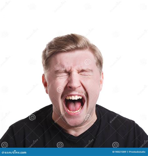 Man Expressing Anger Feeling Furious Shouting Stock Image Image Of