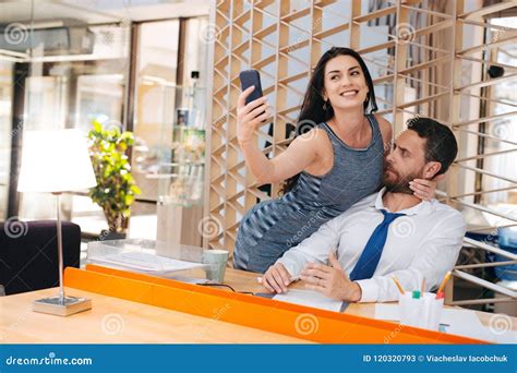 Passionate Woman Flirting With Her Boss Stock Image Image Of Employer