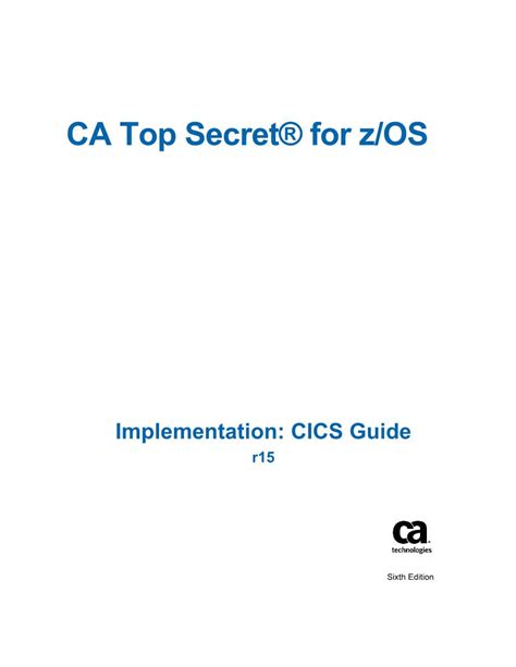Ca Top Secret For Zos Implementation Cics Guide Docslib