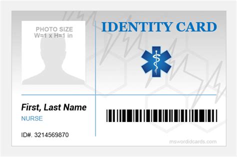 hospital staff id badge templates microsoft word id card