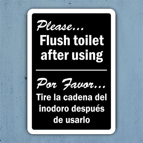 Bilingual Please Flush Toilet Sign D5824 By