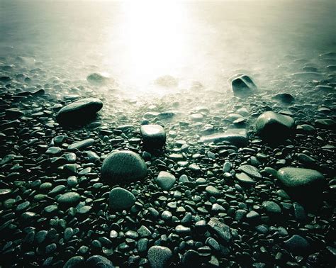Hd Wallpaper Sea Stone Beach Sunset Water Nature Stone Object