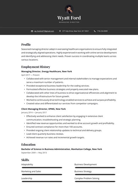 Managing Director Resume Examples Writing Tips Free Guide