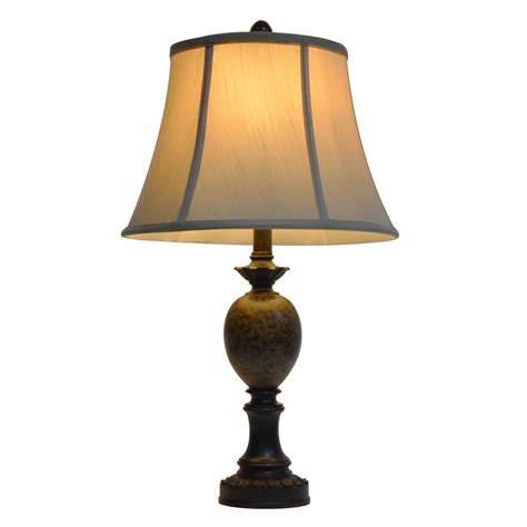 Decor Therapy Huntington 25 In Bronze Table Lamp With Faux Silk Shade