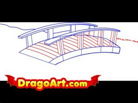 Bridge with street lights elevation. How to draw a bridge, step by step - YouTube