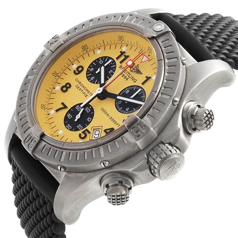 Breitling Aeromarine Chrono Avenger M1 Yellow Dial Titanium Watch