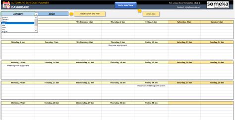 Automatic Schedule Planner From Excel List Spreadsheet Template