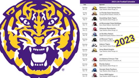 Lsu College Football Schedule Preview Win Big Sports