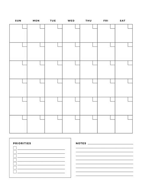 Printable Blank Calendar Templates Artofit