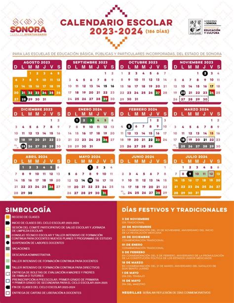 Presenta Gobierno De Sonora Calendario Escolar Para El Ciclo 2023 2024