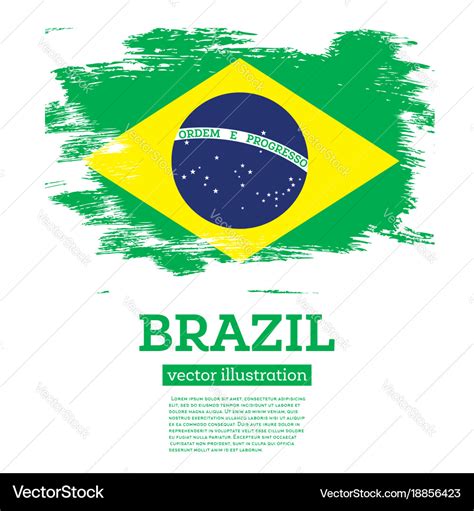 Brazil Flag With Brush Strokes Royalty Free Vector Image