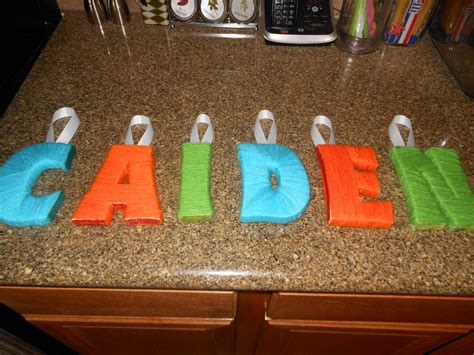 Me And Stephanie Made These Wood Letters Covered With Yarn For Cassies