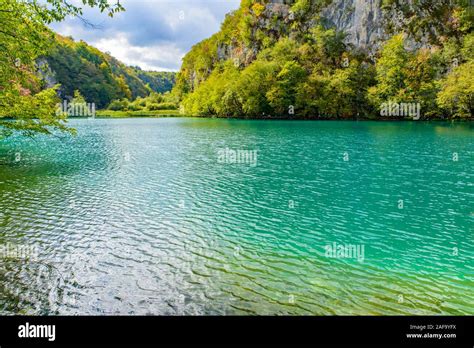 Plitvice Lakes National Park Plitvička Jezera With Turquoise Lake