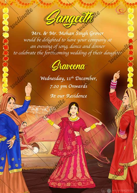 Ladies_Sangeet_Invite | Ladies sangeet, Indian wedding invitation cards ...