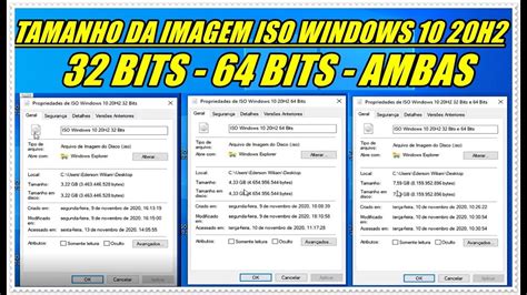 Qual O Tamanho Da Imagem Iso Do Windows 10 20h2 32 Bits 64 Bits E Iso Com Ambas Youtube
