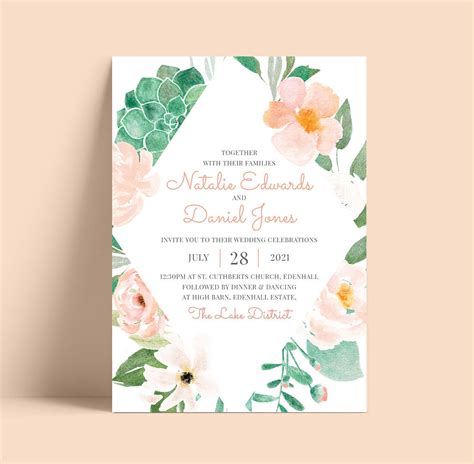 Peach Flowers Wedding Invitations And Stationery Blush And Blossom