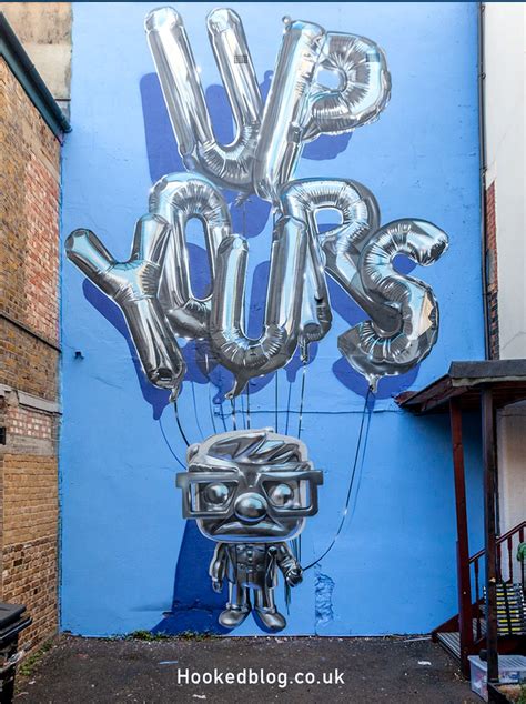 Hyper Realistic Up Yours Helium Balloon Mural Painted By London