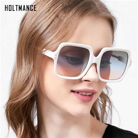 Retro Oversized Square Sunglasses Popular Ladies Luxury Brand Big Frame