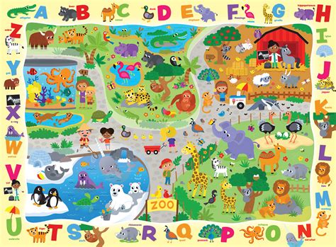 Alphabet At The Zoo 48 Pieces Masterpieces Puzzle Warehouse