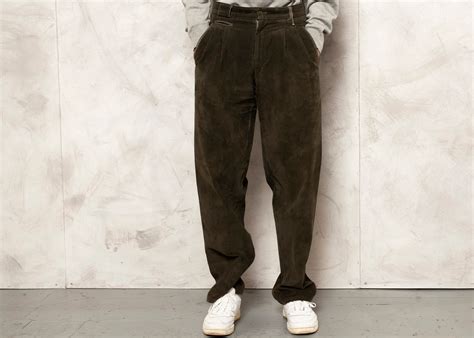 Baggy Corduroy Pants Vintage 90s Dark Brown Cord Pants Cotton Trousers