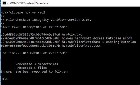 File Checksum Integrity Verification using fciv.exe | Custom Designed Databases