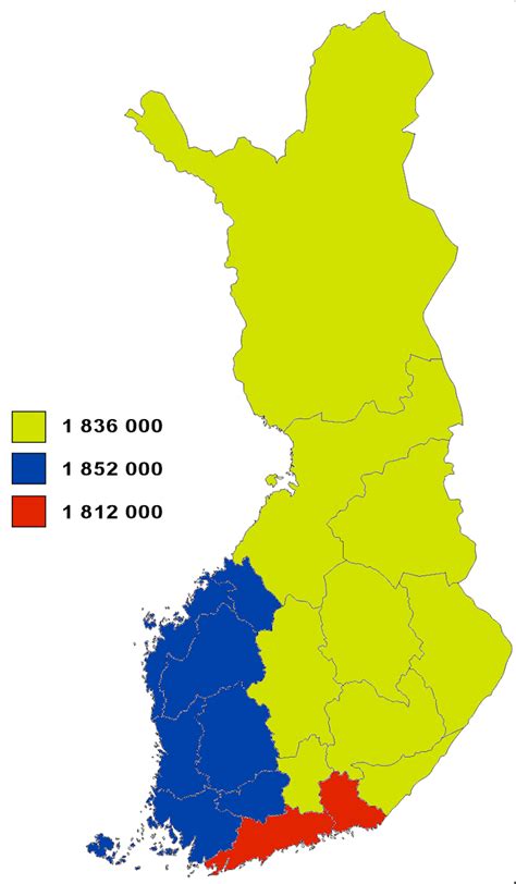 sweden divided into 4 parts with roughly the same population r europe