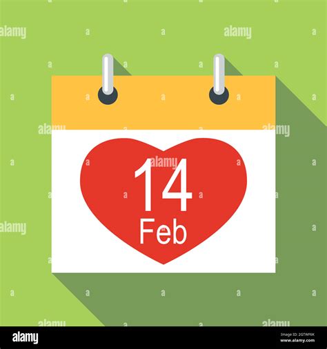 Valentines Day Calendar Icon Flat Style Stock Vector Image And Art Alamy