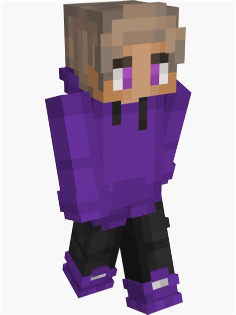 Purpled Minecraft Skin Sticker For Sale By Chocolatecolors Redbubble