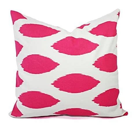 Hot Pink And White Throw Pillow Cover In Custom Sizes