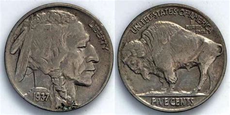 1937 P Indian Head Buffalo Nickel 5 Cents